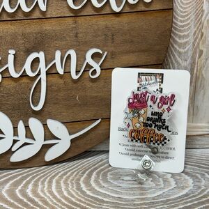 Just a Girl Who Drinks Coffee Badge Reel